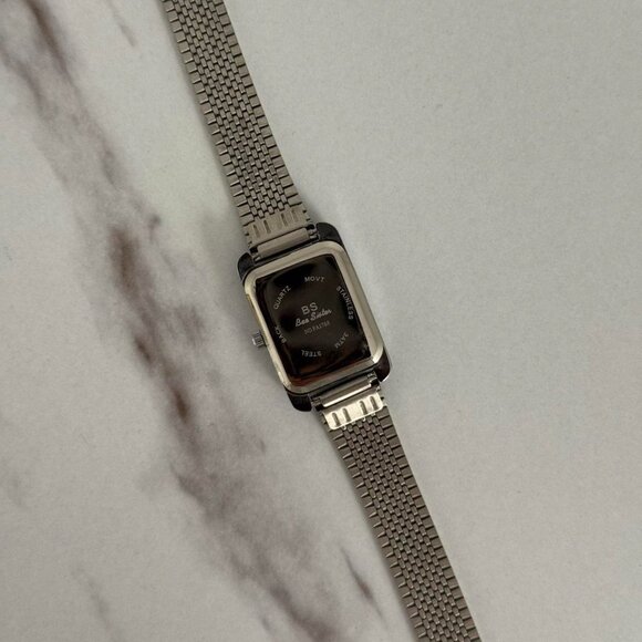 Sku0340 Silver White dial Women Square Watch Bracelet Stainless Steel + gift box main image 7